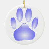 Glass Dog Paw Print Keramisch Ornament (Achterkant)
