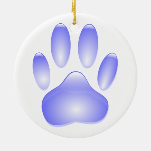 Glass Dog Paw Print Keramisch Ornament (Achterkant)