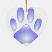 Glass Dog Paw Print Keramisch Ornament (Voorkant)