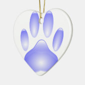 Glass Dog Paw Print Keramisch Ornament (Links)
