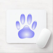 Glass Dog Paw Print Muismat (Met muis)