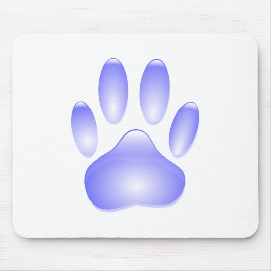 Glass Dog Paw Print Muismat (Voorkant)