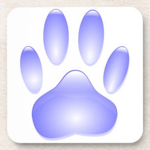 Glass Dog Paw Print Onderzetter