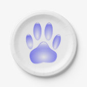 Glass Dog Paw Print Papieren Bordje (Voorkant)
