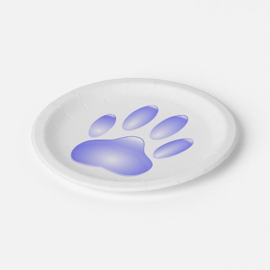 Glass Dog Paw Print Papieren Bordje (Gekanteld)