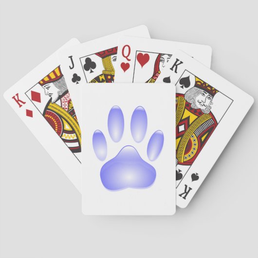 Glass Dog Paw Print Pokerkaarten (Achterkant)