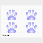 Glass Dog Paw Print Rechthoekige Sticker (Vel)