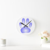 Glass Dog Paw Print Ronde Klok (Huis)