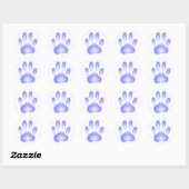 Glass Dog Paw Print Ronde Sticker (Vel)