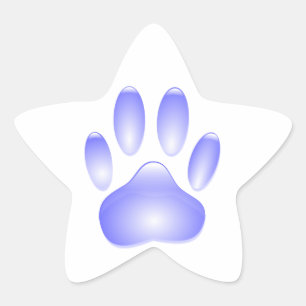 Glass Dog Paw Print Ster Sticker