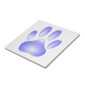 Glass Dog Paw Print Tegeltje (Zijkant)