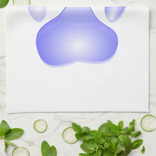 Glass Dog Paw Print Theedoek (Gevouwen)