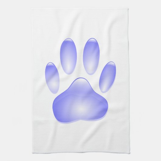 Glass Dog Paw Print Theedoek (Verticaal)
