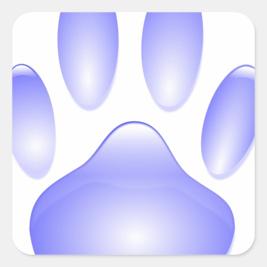 Glass Dog Paw Print Vierkante Sticker (Voorkant)