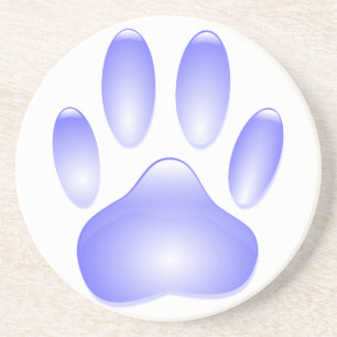 Glass Dog Paw Print Zandsteen Onderzetter