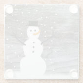 Glass drink Onderzetter rustige kerstsnowman (Achterkant)