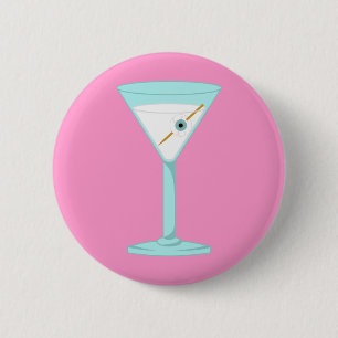 Glass Eye Human Eyeball Martini Ronde Button 5,7 Cm