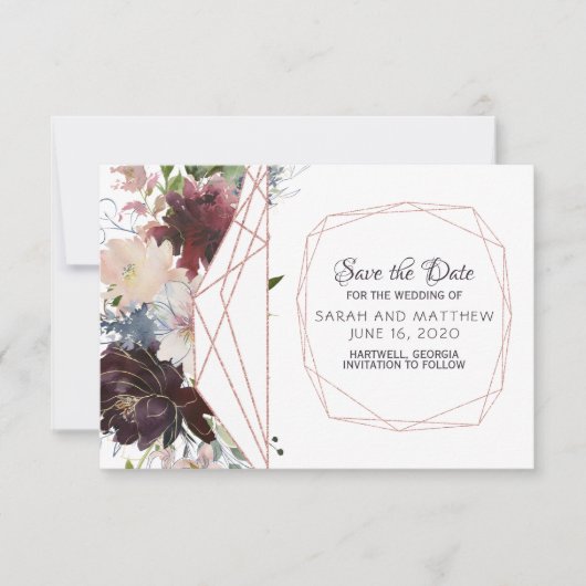 Glass Garden Geometric Wedding Save the Date (Voorkant)