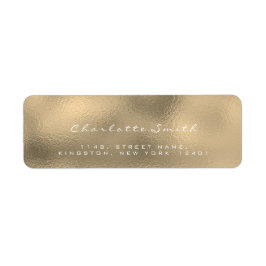 Glass Gold Faux Sepia White Return Address Labels