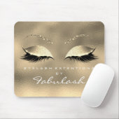 Glass Gold Glitter Branding Beauty Lashes White Muismat (Met muis)