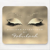 Glass Gold Glitter Branding Beauty Lashes White Muismat (Voorkant)