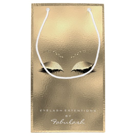 Glass Gold Glitter Makeup Lashes Beauty White Klein Cadeauzakje (Achterkant)