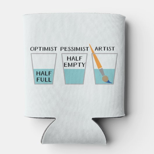 Glass Half Full Funny Meme Blikjeskoeler (Achterkant)