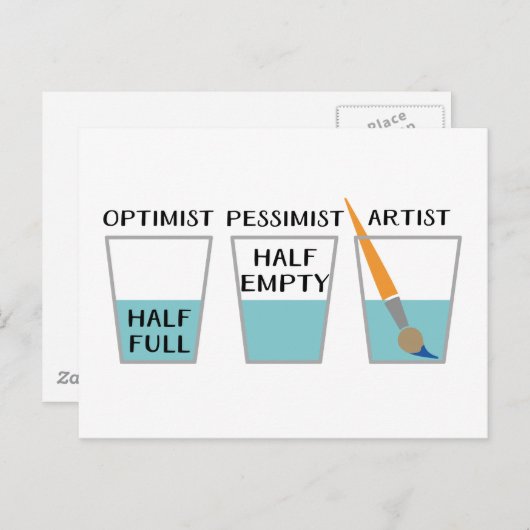 Glass Half Full Funny Meme Briefkaart (Voorkant / Achterkant)
