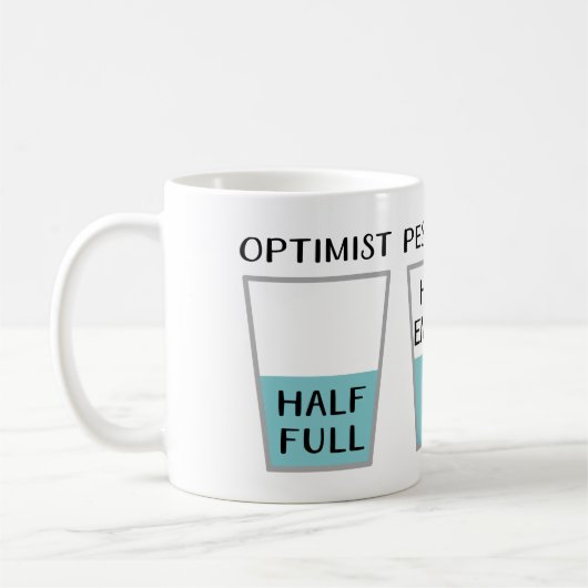 Glass Half Full Funny Meme Koffiemok (Links)