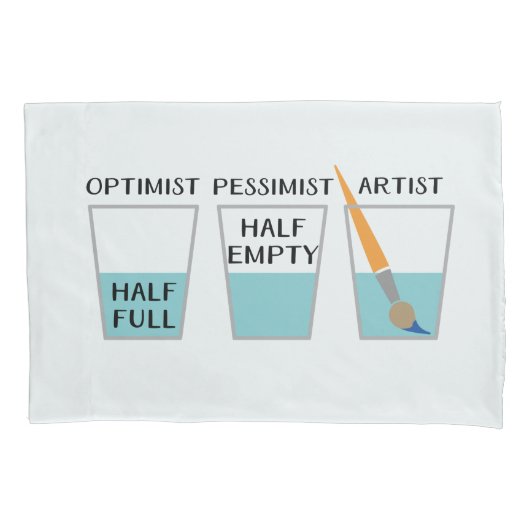 Glass Half Full Funny Meme Kussensloop (Voorkant)