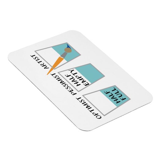 Glass Half Full Funny Meme Magneet (Rechterzijde)