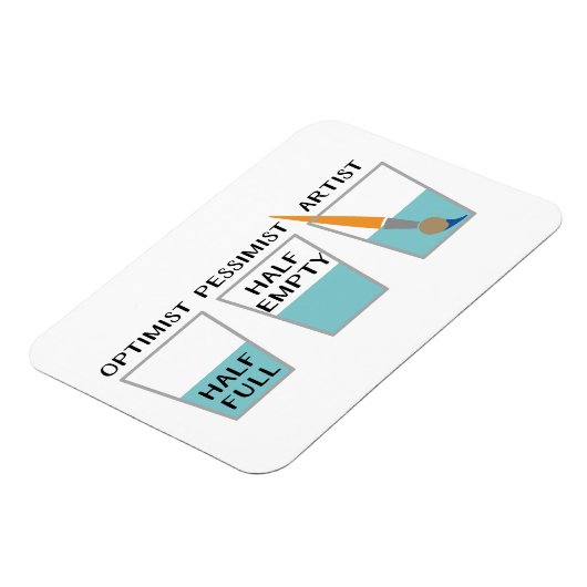 Glass Half Full Funny Meme Magneet (Linkerzijde)