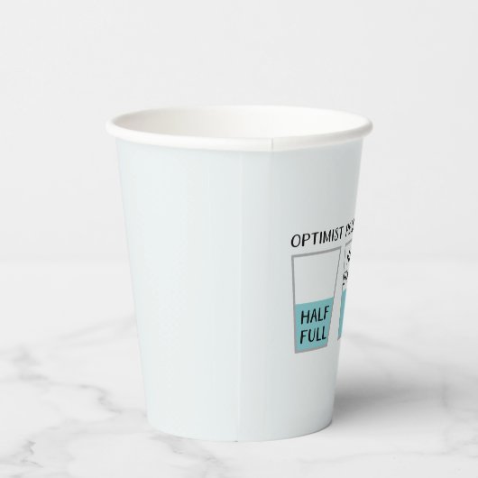 Glass Half Full Funny Meme Papieren Bekers (Rechts)