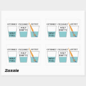 Glass Half Full Funny Meme Rechthoekige Sticker (Vel)