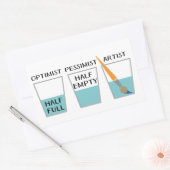 Glass Half Full Funny Meme Rechthoekige Sticker (Envelop)