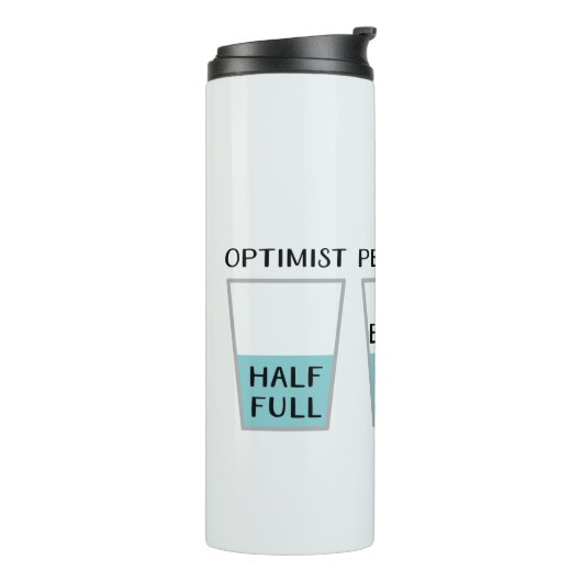 Glass Half Full Funny Meme Thermosbeker (Gedraaid links)