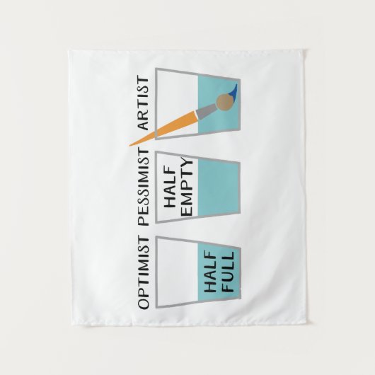 Glass Half Full Funny Meme Wandkleed (Voorkant)