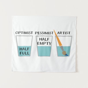 Glass Half Full Funny Meme Wandkleed