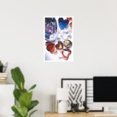 Glass Hearts Love Waterverf Poster (Thuiskantoor)