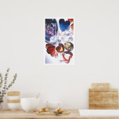 Glass Hearts Love Waterverf Poster (Keuken)