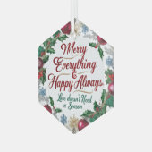 Glass Hexagon Ornament – Elegant Modern Christmas  (Voorkant links)