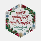 Glass Hexagon Ornament – Elegant Modern Christmas  (Achterkant)