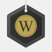 Glass Hexagon Ornament met gepersonaliseerd monogr (Voorkant)