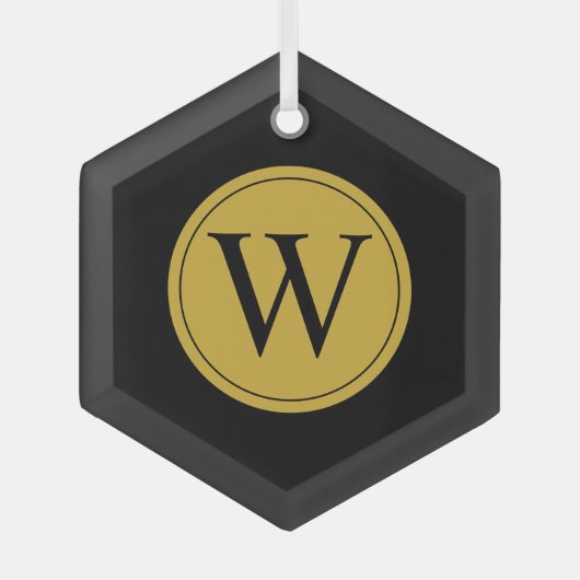 Glass Hexagon Ornament met gepersonaliseerd monogr (Voorkant)