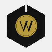 Glass Hexagon Ornament met gepersonaliseerd monogr (Achterkant)