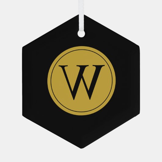Glass Hexagon Ornament met gepersonaliseerd monogr (Achterkant)