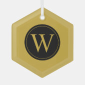 Glass Hexagon Ornament met gepersonaliseerd monogr (Voorkant)