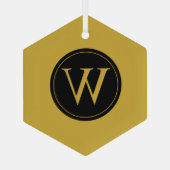 Glass Hexagon Ornament met gepersonaliseerd monogr (Achterkant)