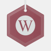 Glass Hexagon Ornament met gepersonaliseerd monogr (Voorkant)