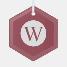 Glass Hexagon Ornament met gepersonaliseerd monogr